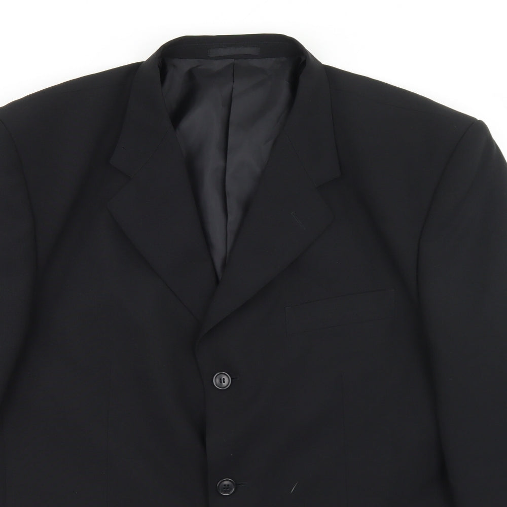The Officers Club Mens Black  Polyester Jacket Blazer Size 44