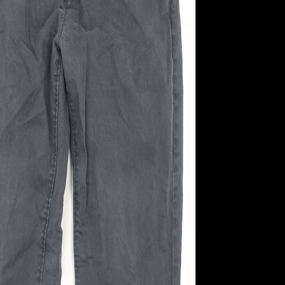 George Mens Grey  Cotton Chino Trousers Size 36 in L28 in Regular Button