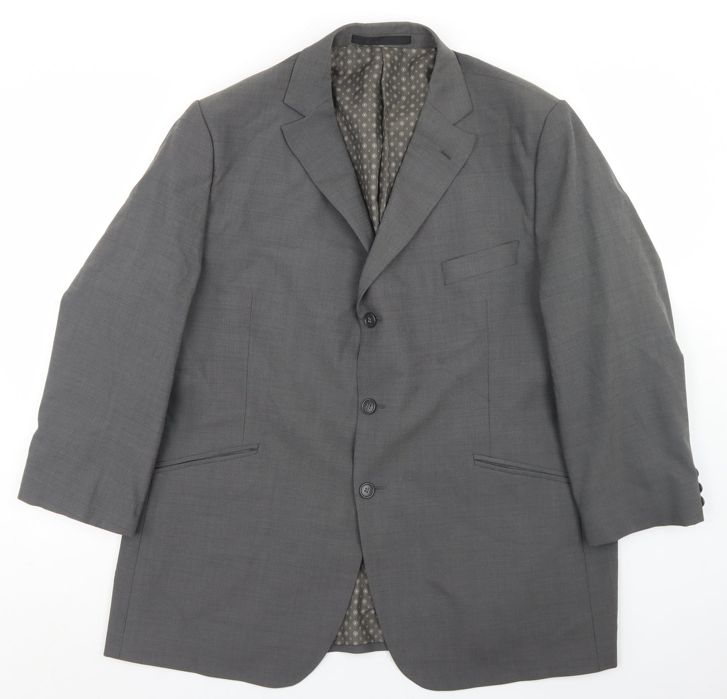 Marks and Spencer Mens Grey  Polyester Jacket Blazer Size 46