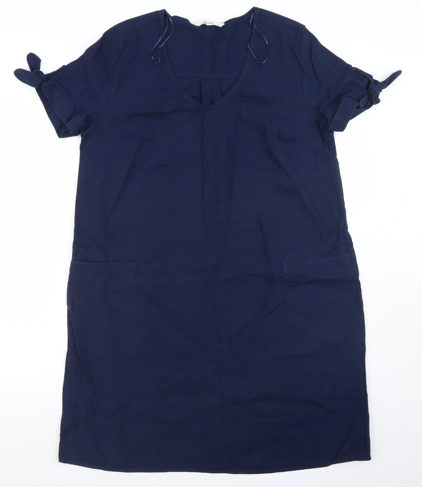 TU Womens Blue  Linen A-Line  Size 14  V-Neck
