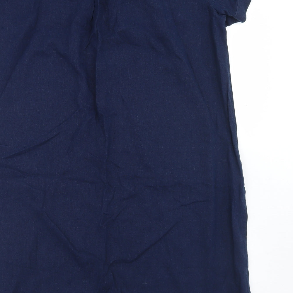 TU Womens Blue  Linen A-Line  Size 14  V-Neck