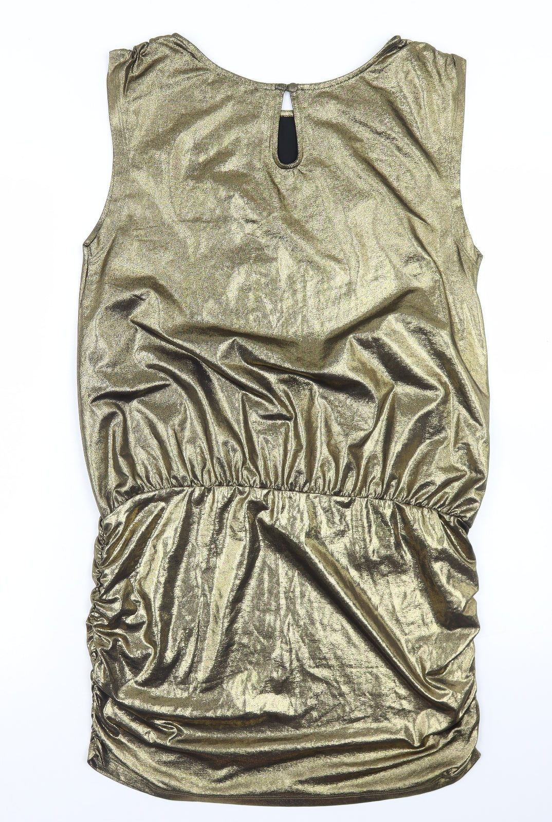 South Womens Gold  Polyester Skater Dress  Size 14  Round Neck