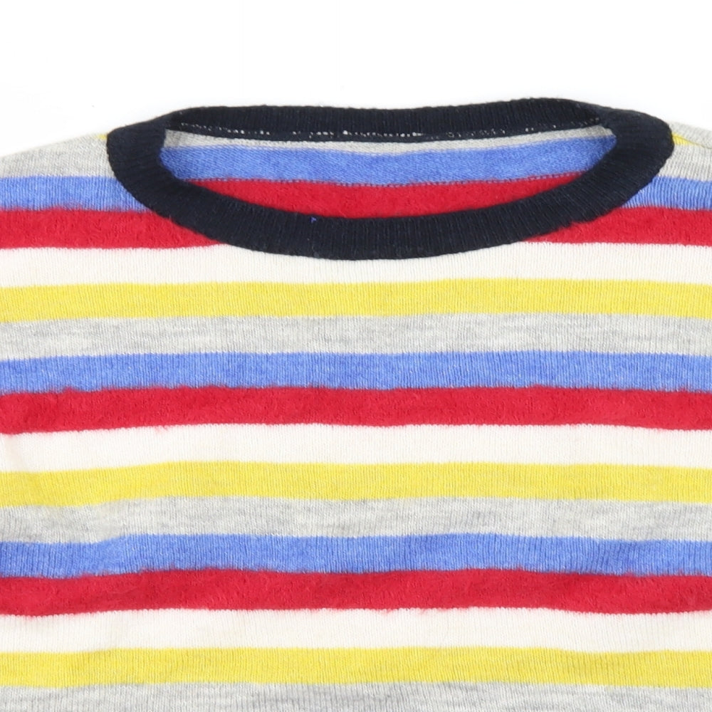 George Womens Multicoloured Round Neck Striped Acrylic Pullover Jumper Size 16