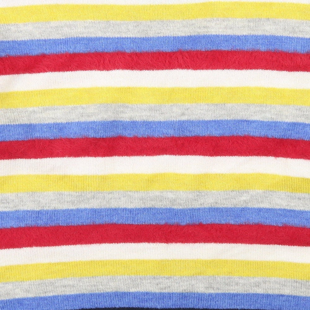George Womens Multicoloured Round Neck Striped Acrylic Pullover Jumper Size 16