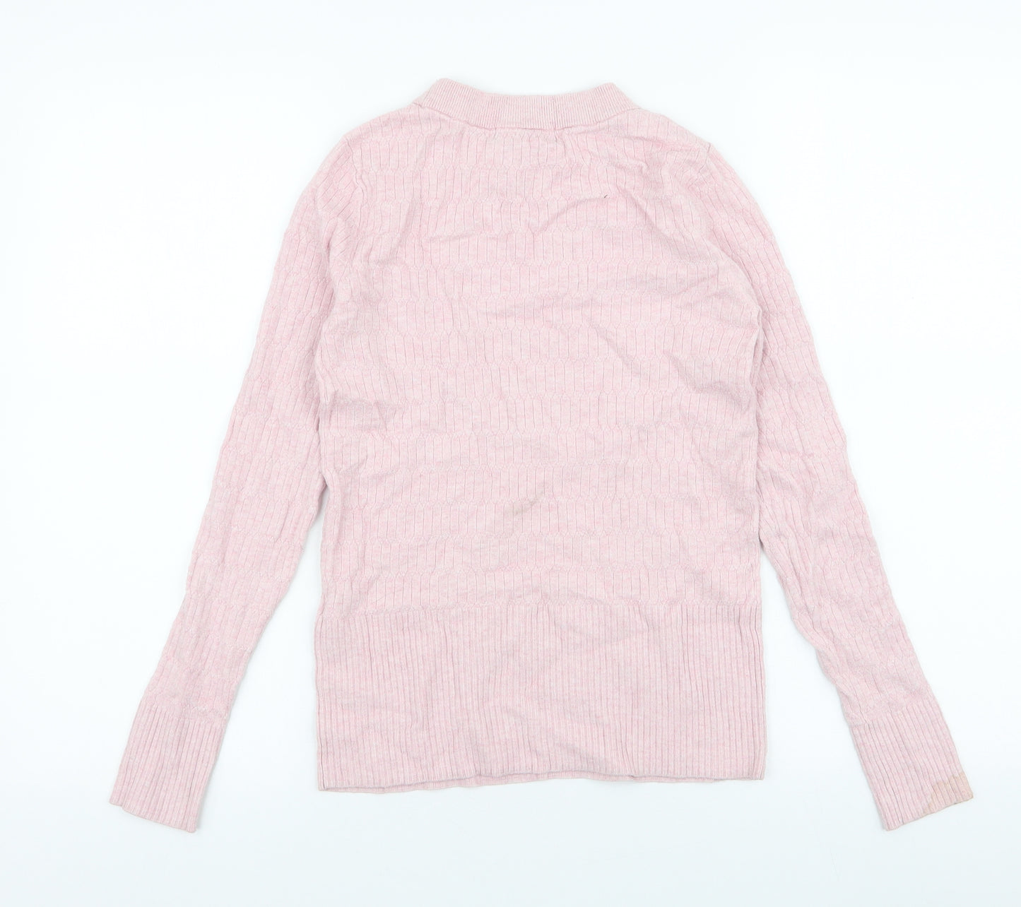 Marks and Spencer Womens Pink High Neck  Viscose Pullover Jumper Size 8