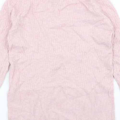 Marks and Spencer Womens Pink High Neck  Viscose Pullover Jumper Size 8