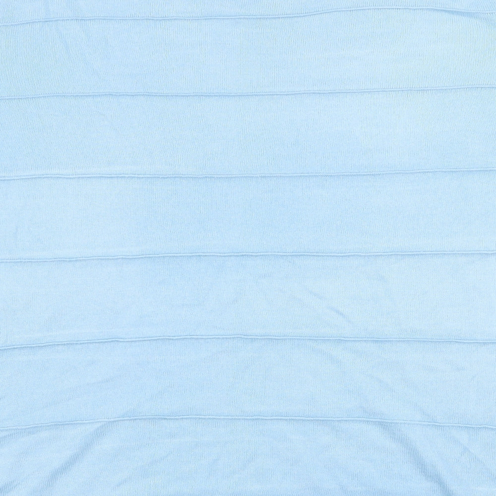 Marks and Spencer Womens Blue  Acrylic Basic T-Shirt Size 24 Round Neck