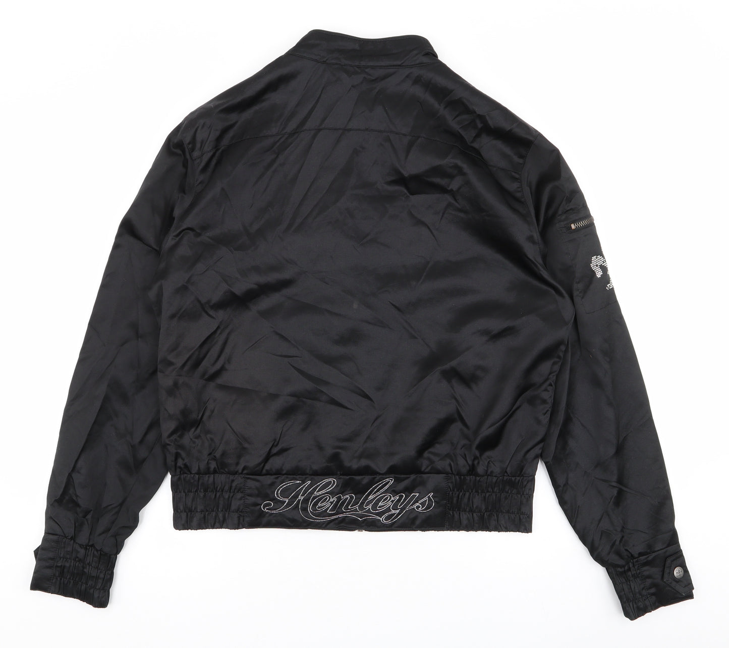 Henleys Mens Black   Biker Jacket Size M  Zip
