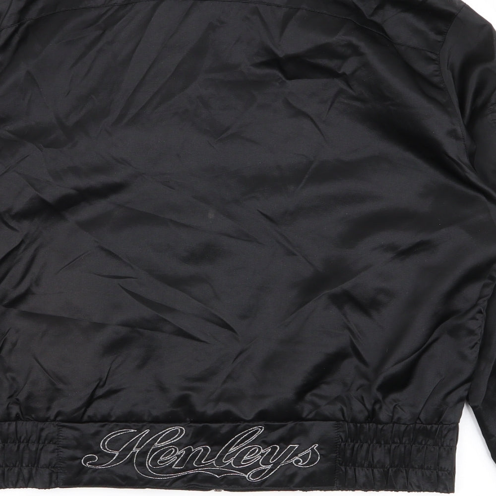 Henleys Mens Black   Biker Jacket Size M  Zip