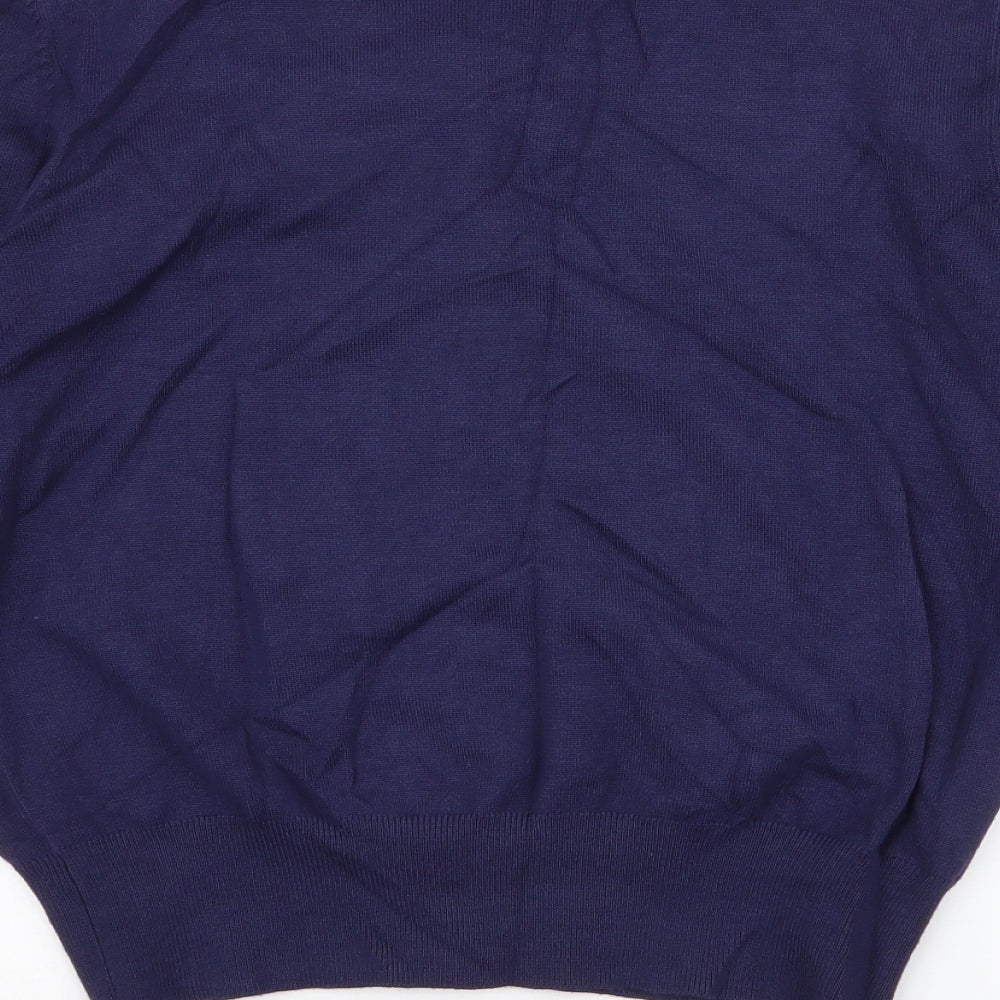 Papaya Womens Blue Round Neck  Viscose Cardigan Jumper Size 14