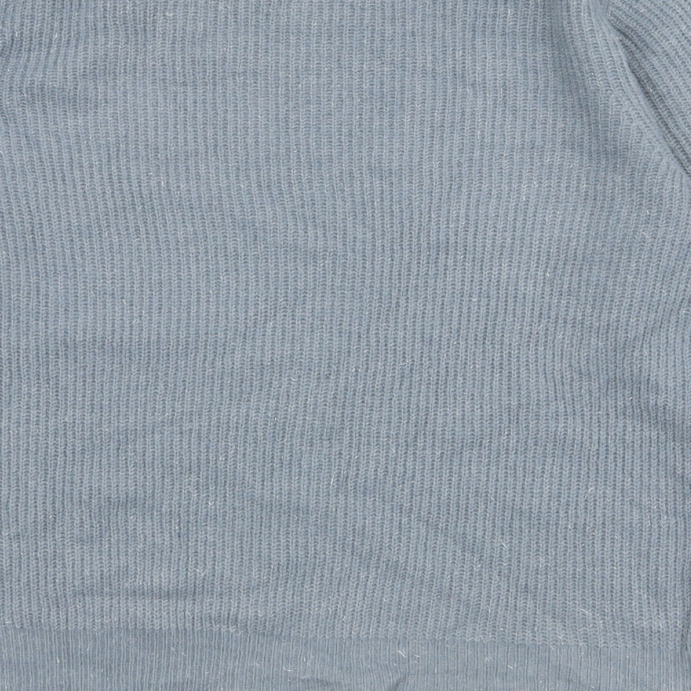 Marks and Spencer Womens Blue Round Neck  Acrylic Pullover Jumper Size 14