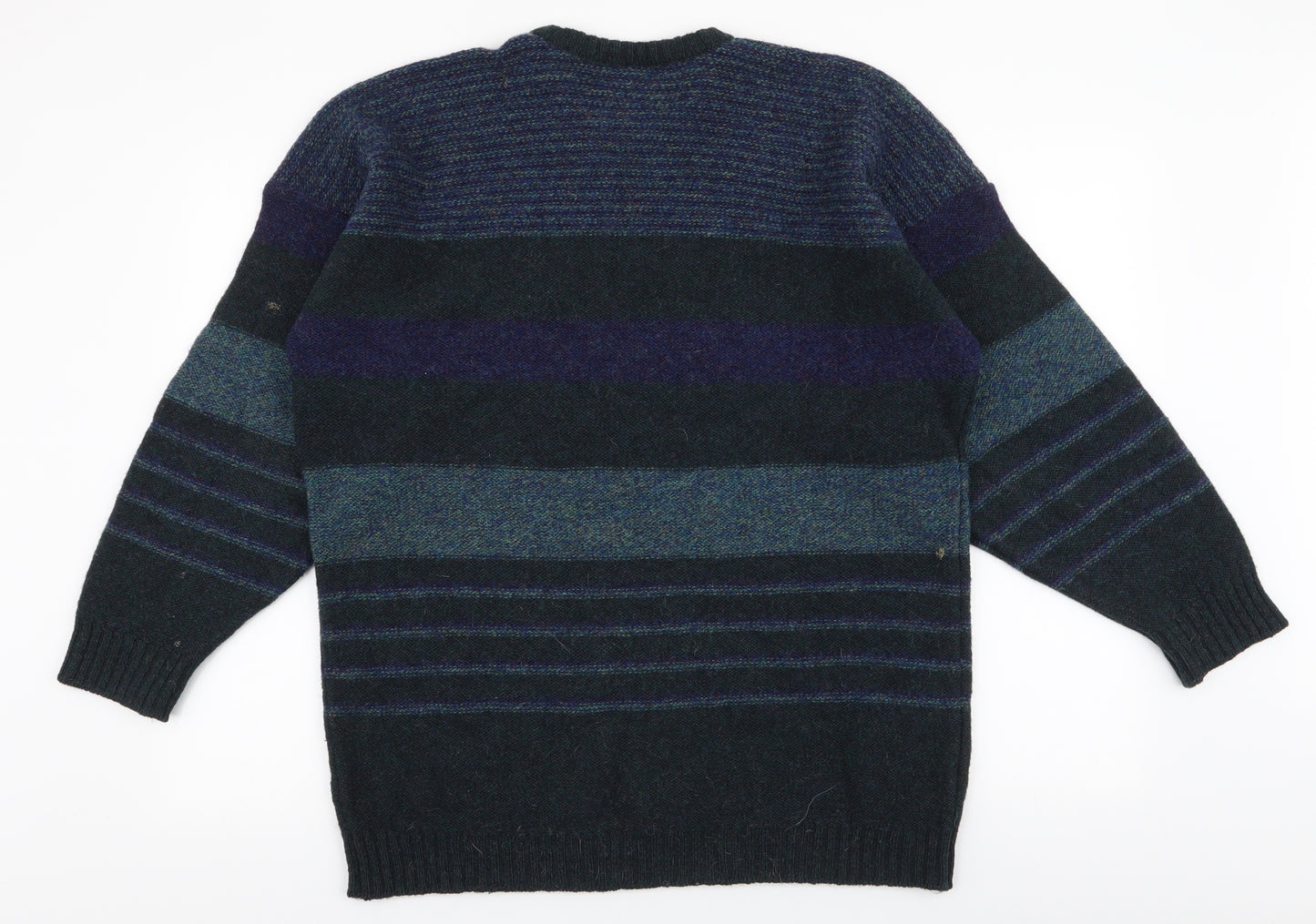 St Michael Mens Multicoloured Round Neck  Wool Pullover Jumper Size L