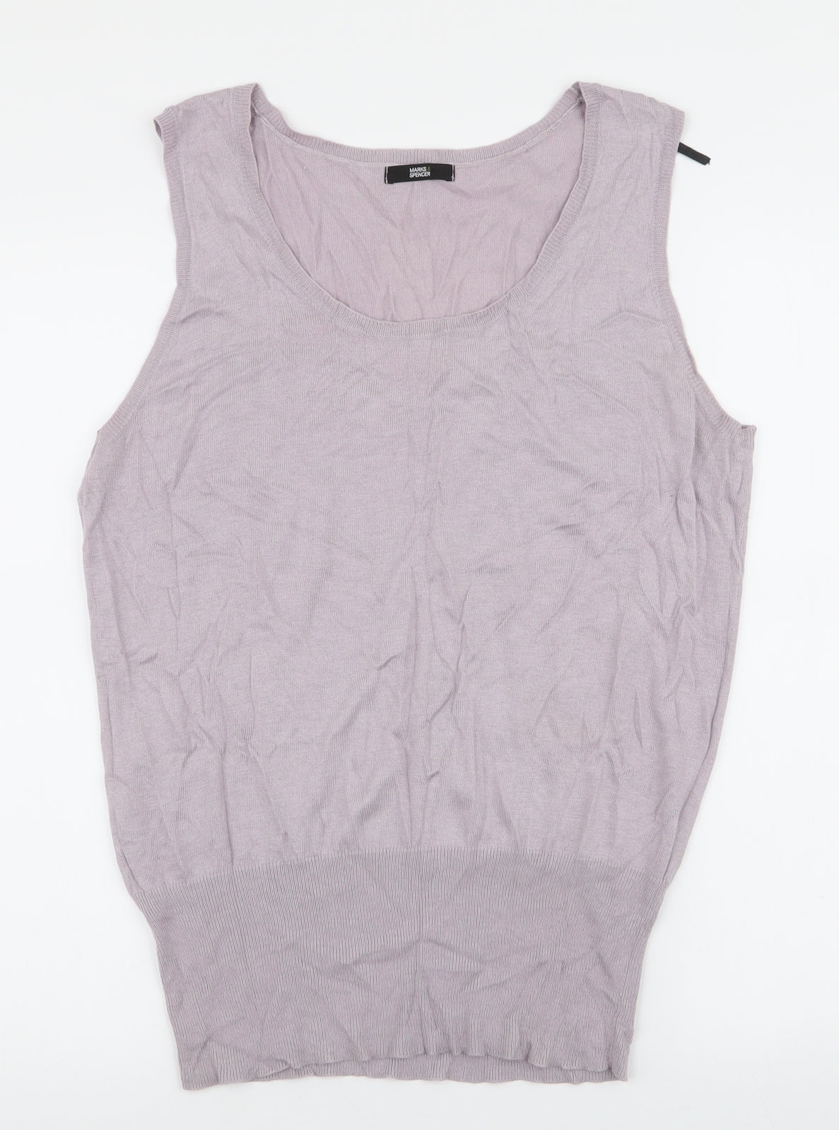 Marks and Spencer Womens Purple Round Neck  Viscose Pullover Jumper Size 16