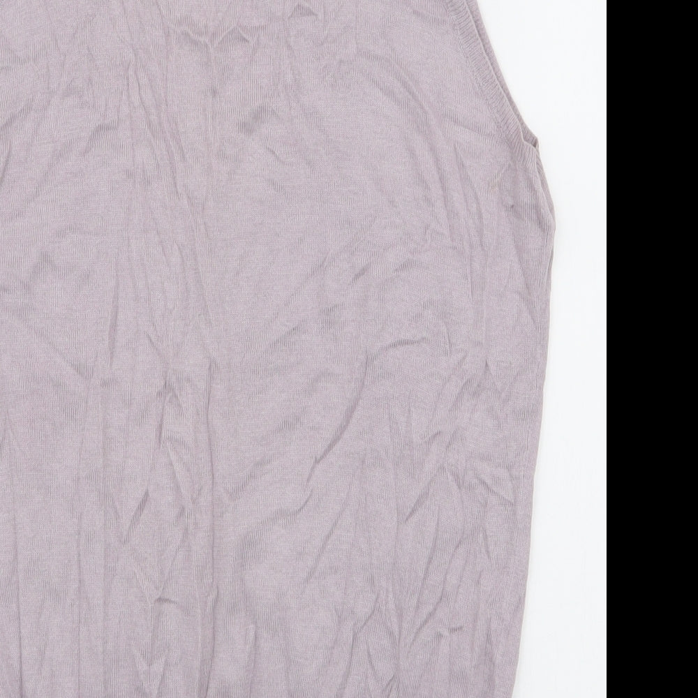 Marks and Spencer Womens Purple Round Neck  Viscose Pullover Jumper Size 16