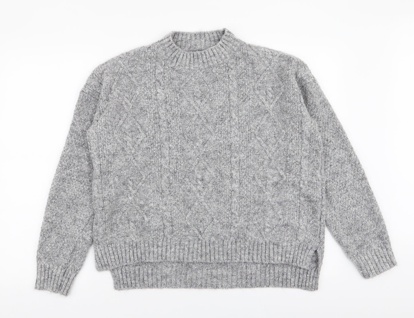 Primark Womens Grey High Neck  Polyester Pullover Jumper Size L