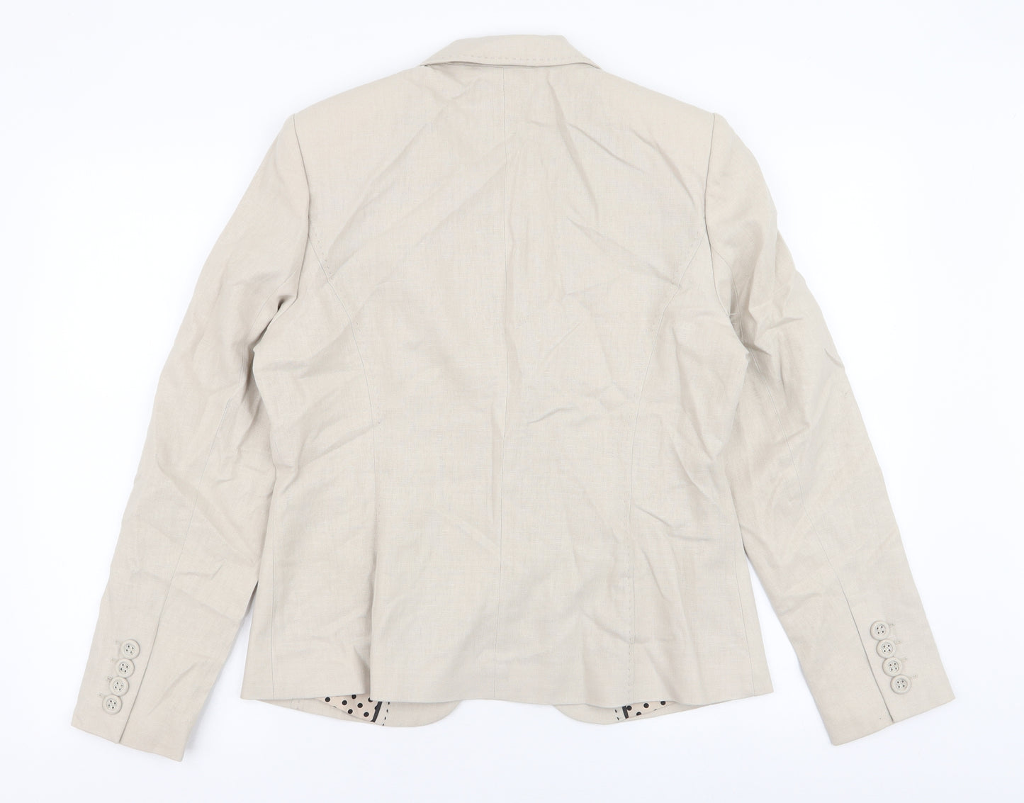 Marks and Spencer Womens Beige   Jacket Blazer Size 12  Button
