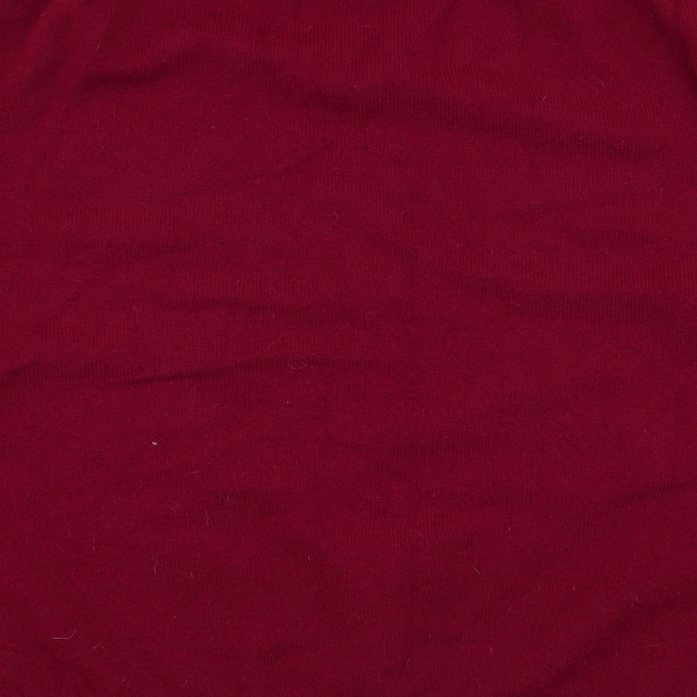 Marks and Spencer Mens Red Round Neck  Wool Pullover Jumper Size XL