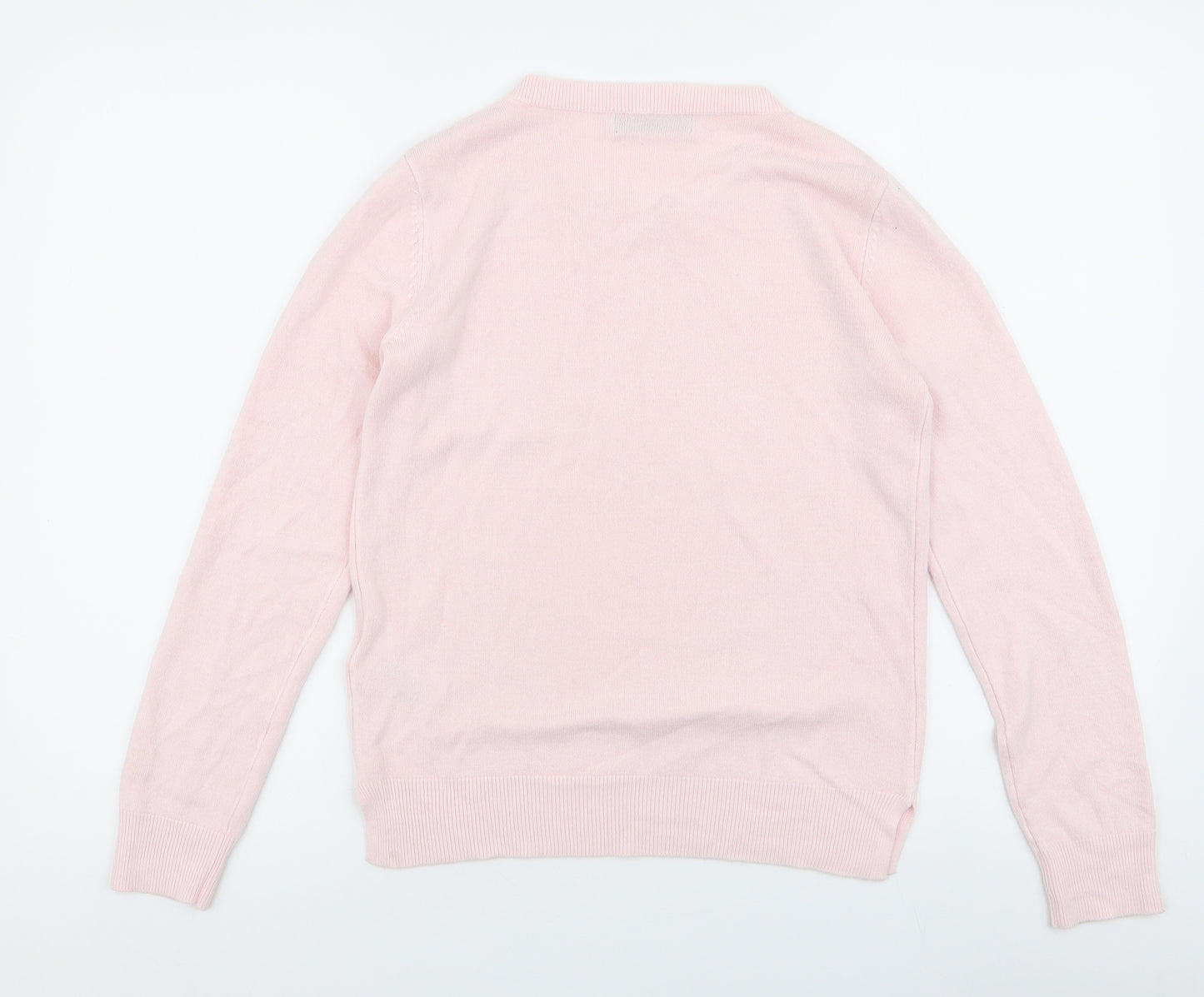 Marks and Spencer Womens Pink Round Neck  Acrylic Pullover Jumper Size 8