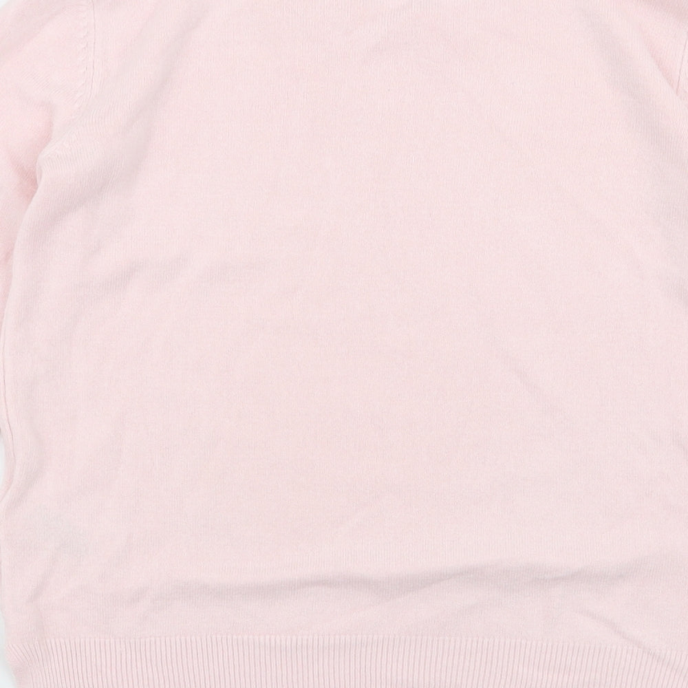 Marks and Spencer Womens Pink Round Neck  Acrylic Pullover Jumper Size 8
