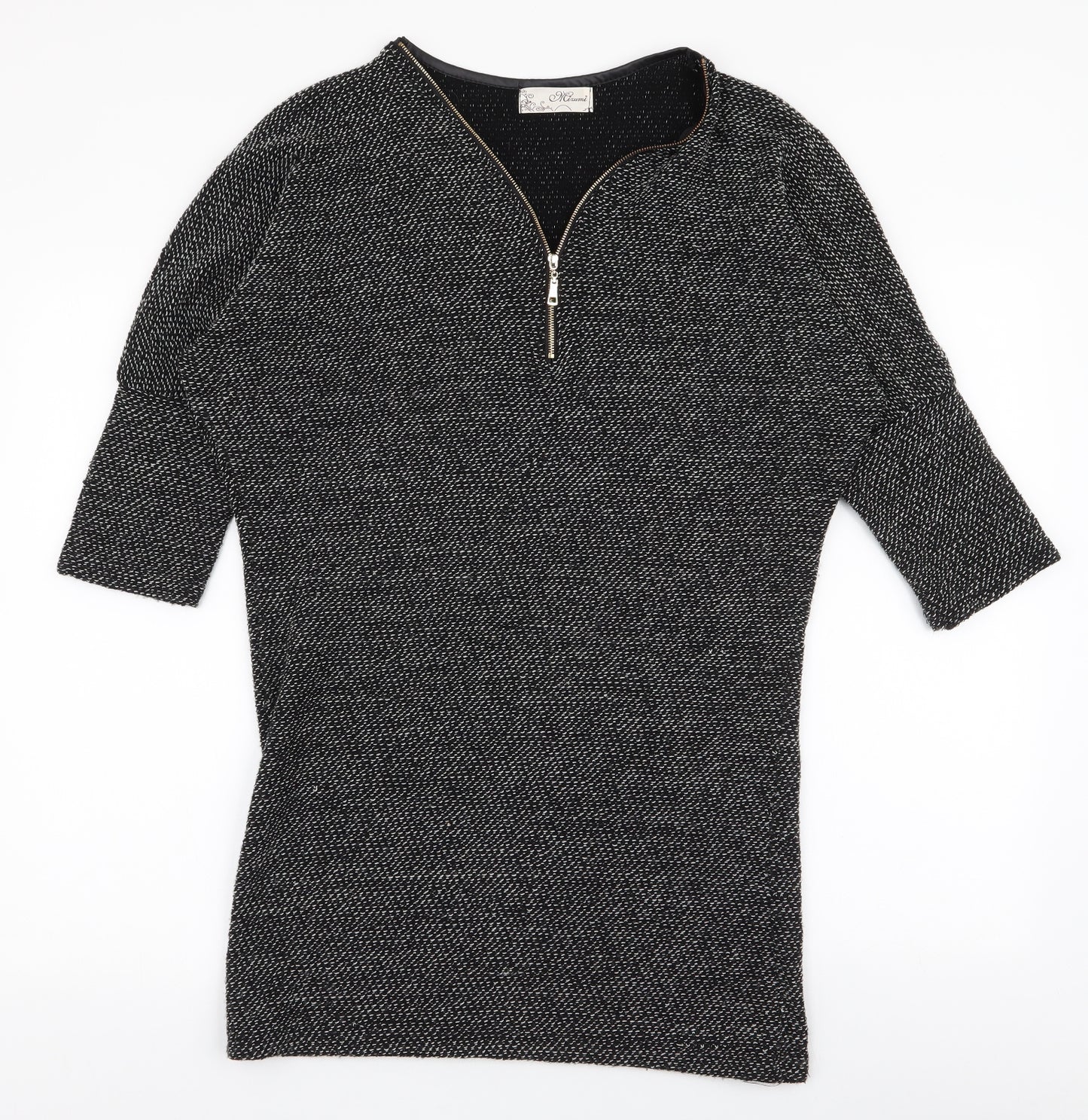 Mizumi Womens Black V-Neck  Acrylic Pullover Jumper Size S