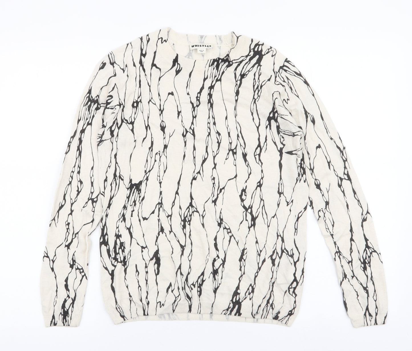 Whistles Womens Ivory Round Neck  Viscose Pullover Jumper Size 12