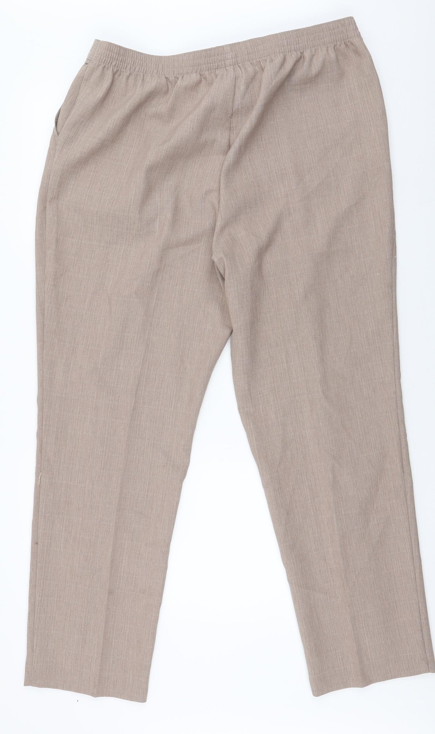 Marks and Spencer Womens Beige  Polyester Trousers  Size 18 L29 in Regular
