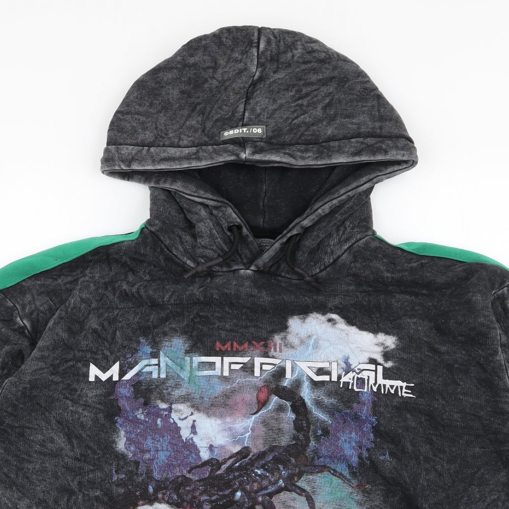 Boohoo  Mens Grey  Cotton Pullover Hoodie Size M   - Scorpion