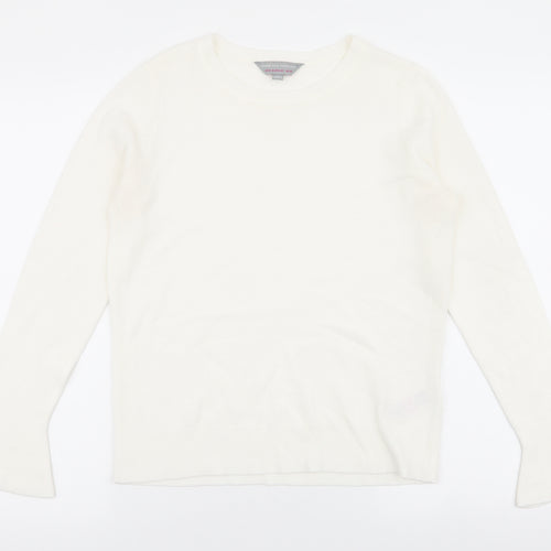 dorothy perkins  Womens White Round Neck  Acrylic Pullover Jumper Size 12