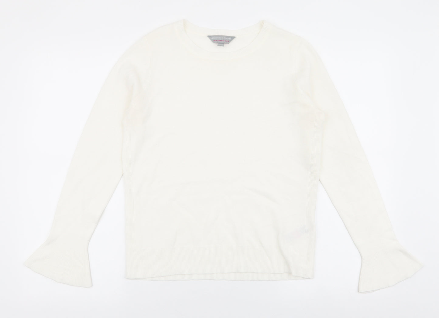 dorothy perkins  Womens White Round Neck  Acrylic Pullover Jumper Size 12