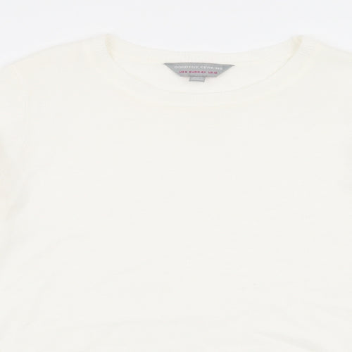 dorothy perkins  Womens White Round Neck  Acrylic Pullover Jumper Size 12