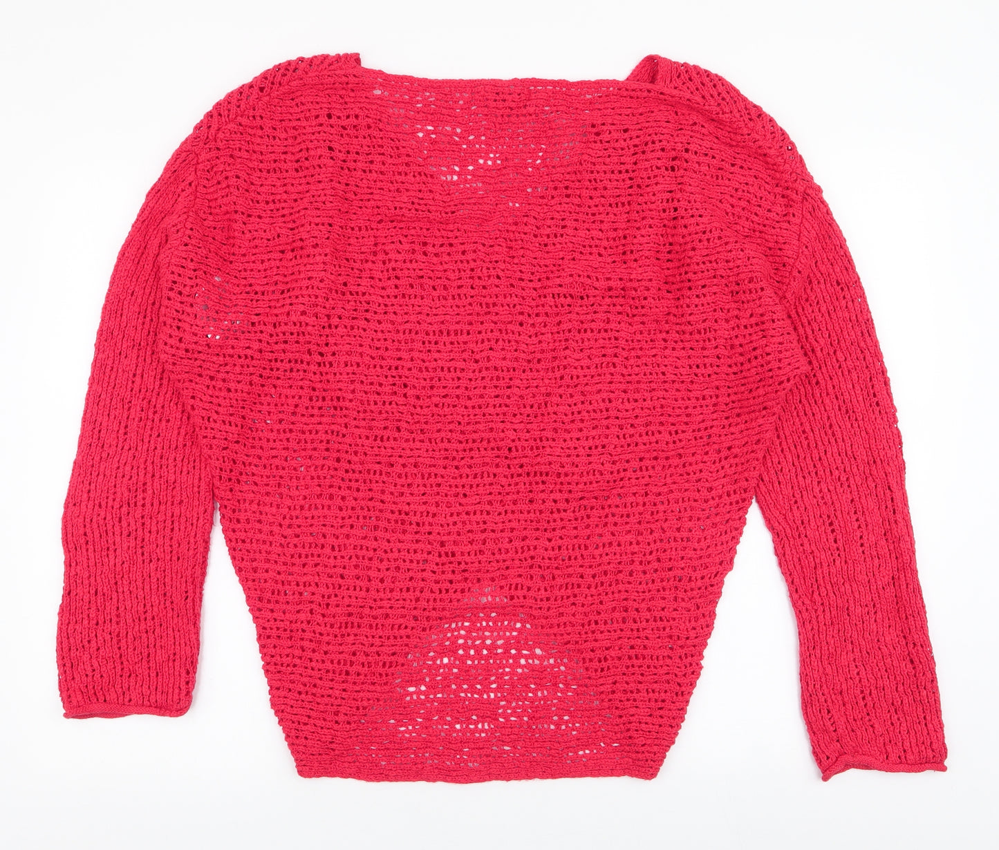 Joe Browns Womens Red V-Neck  Cotton Wrap Jumper Size 16
