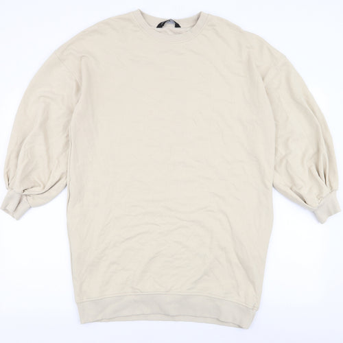 F&F Womens Beige  Cotton Pullover Sweatshirt Size 10  Pullover