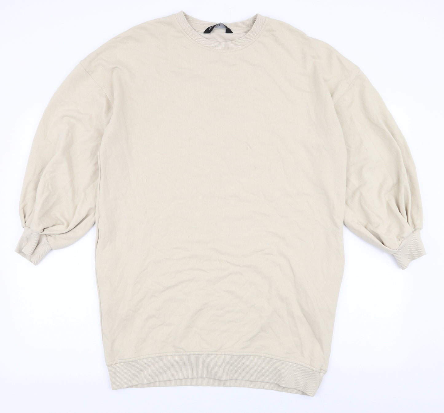 F&F Womens Beige  Cotton Pullover Sweatshirt Size 10  Pullover