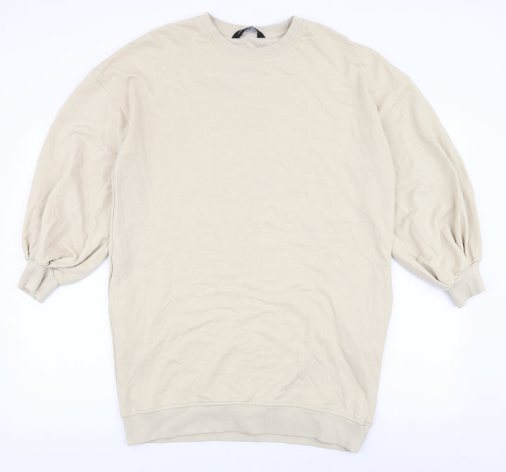 F&F Womens Beige  Cotton Pullover Sweatshirt Size 10  Pullover