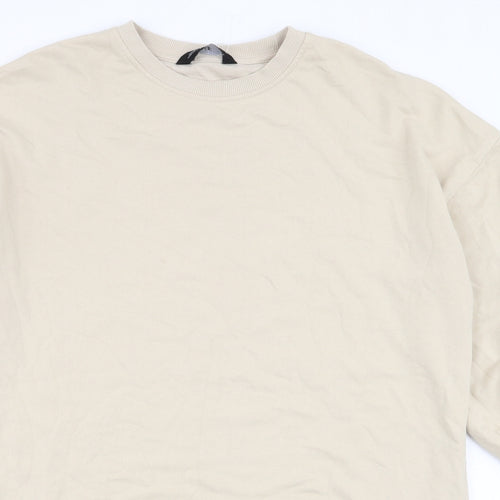 F&F Womens Beige  Cotton Pullover Sweatshirt Size 10  Pullover