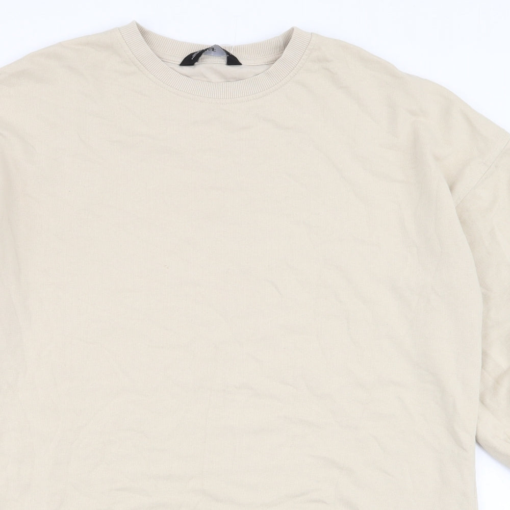 F&F Womens Beige  Cotton Pullover Sweatshirt Size 10  Pullover