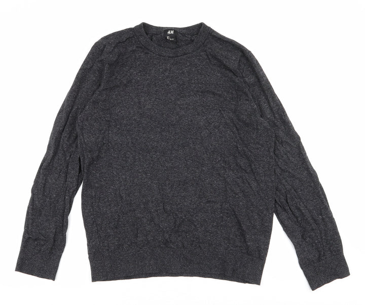 H&M Mens Grey  Cotton Pullover Sweatshirt Size L