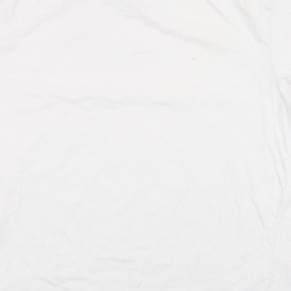 McKenzie Mens White  Cotton  T-Shirt Size XL Round Neck