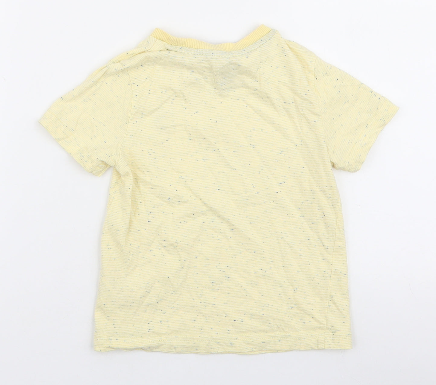 F&F Boys Yellow  Cotton Jersey T-Shirt Size 3-4 Years Round Neck Pullover