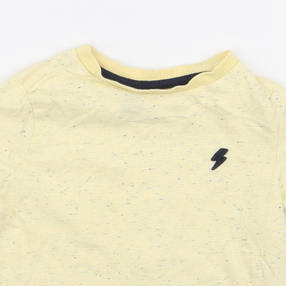 F&F Boys Yellow  Cotton Jersey T-Shirt Size 3-4 Years Round Neck Pullover