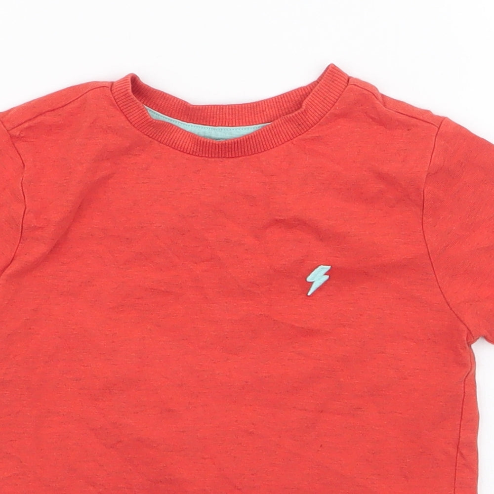 F&F Boys Orange  Cotton Jersey T-Shirt Size 2-3 Years Round Neck Pullover