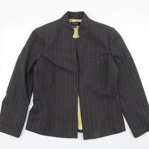 Kasper Womens Grey Striped  Jacket Blazer Size 12