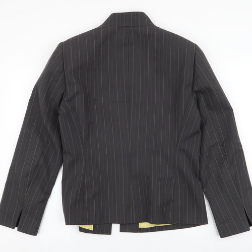 Kasper Womens Grey Striped  Jacket Blazer Size 12