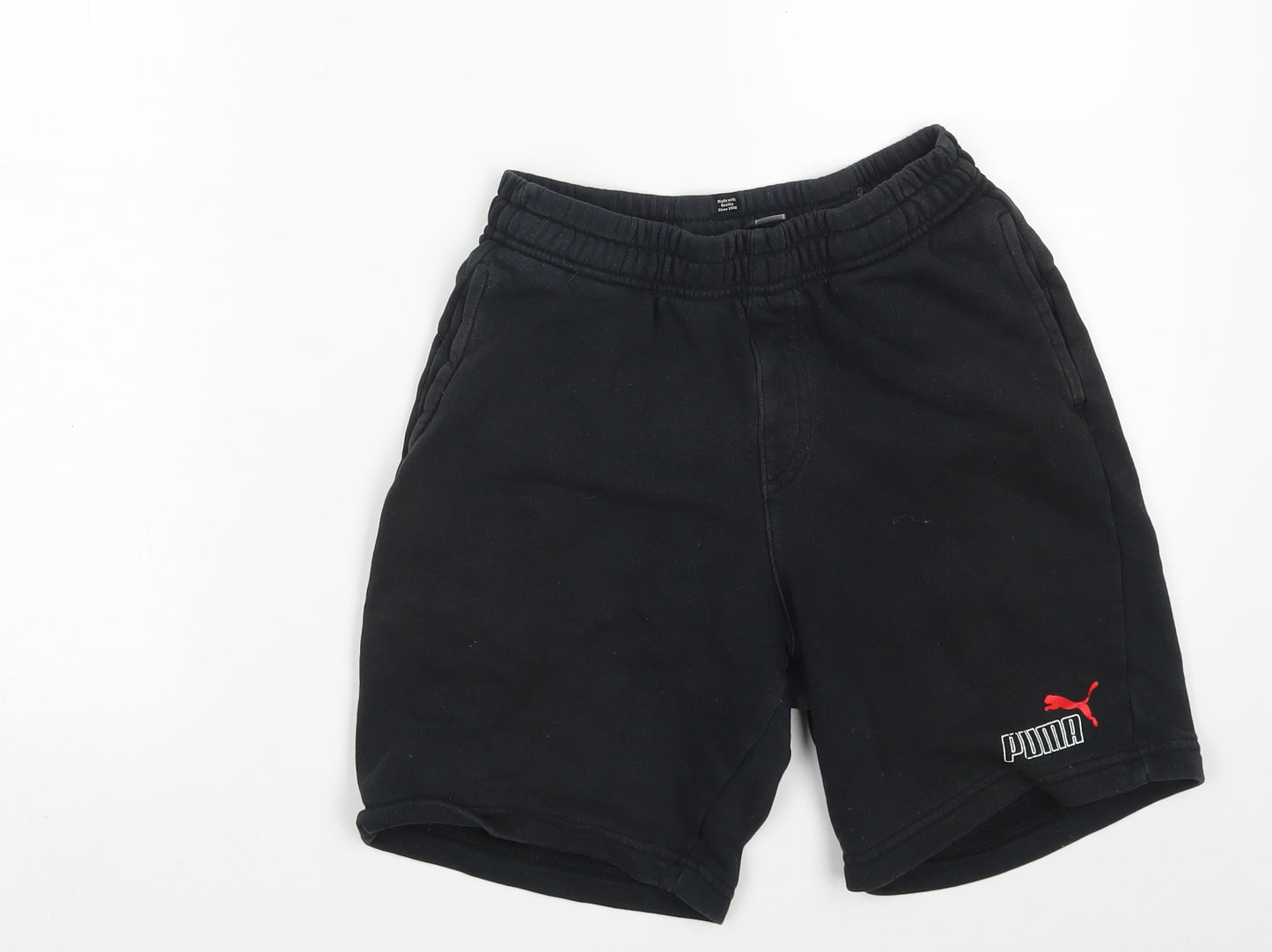 PUMA Boys Black  Cotton Sweat Shorts Size 13-14 Years  Regular