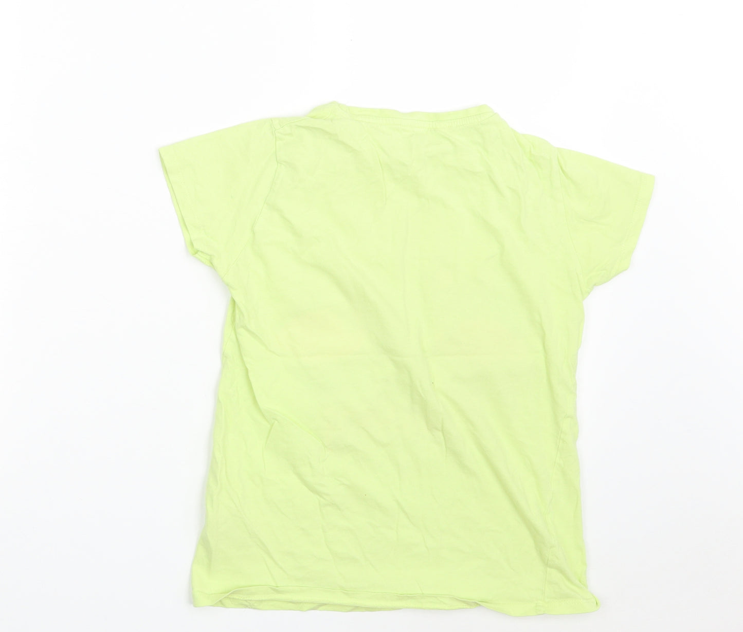 Pep&Co Girls Green  100% Cotton Basic T-Shirt Size 11-12 Years Round Neck  - Feeling Flamazing