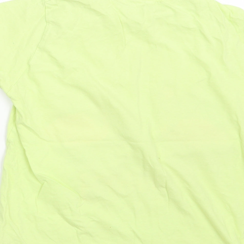 Pep&Co Girls Green  100% Cotton Basic T-Shirt Size 11-12 Years Round Neck  - Feeling Flamazing