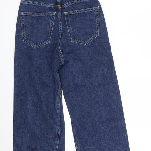 Topshop Womens Blue  Cotton Cropped Jeans Size 24 in L22 in Regular Zip