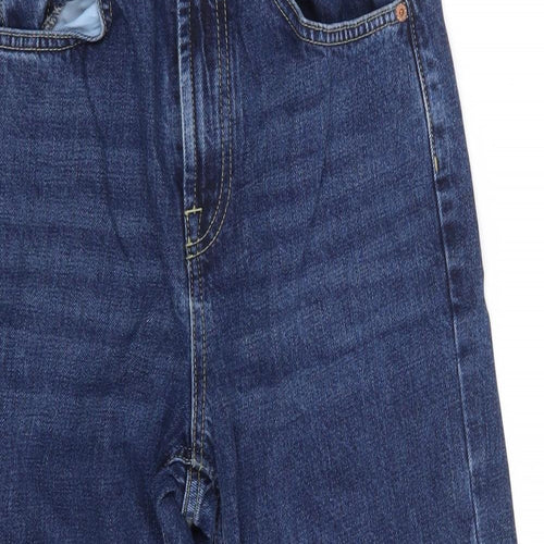 Topshop Womens Blue  Cotton Cropped Jeans Size 24 in L22 in Regular Zip