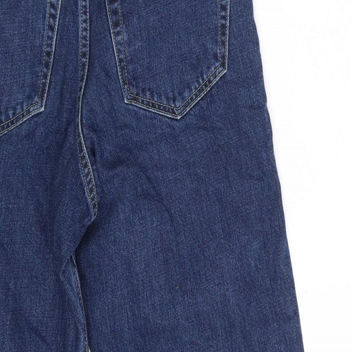 Topshop Womens Blue  Cotton Cropped Jeans Size 24 in L22 in Regular Zip