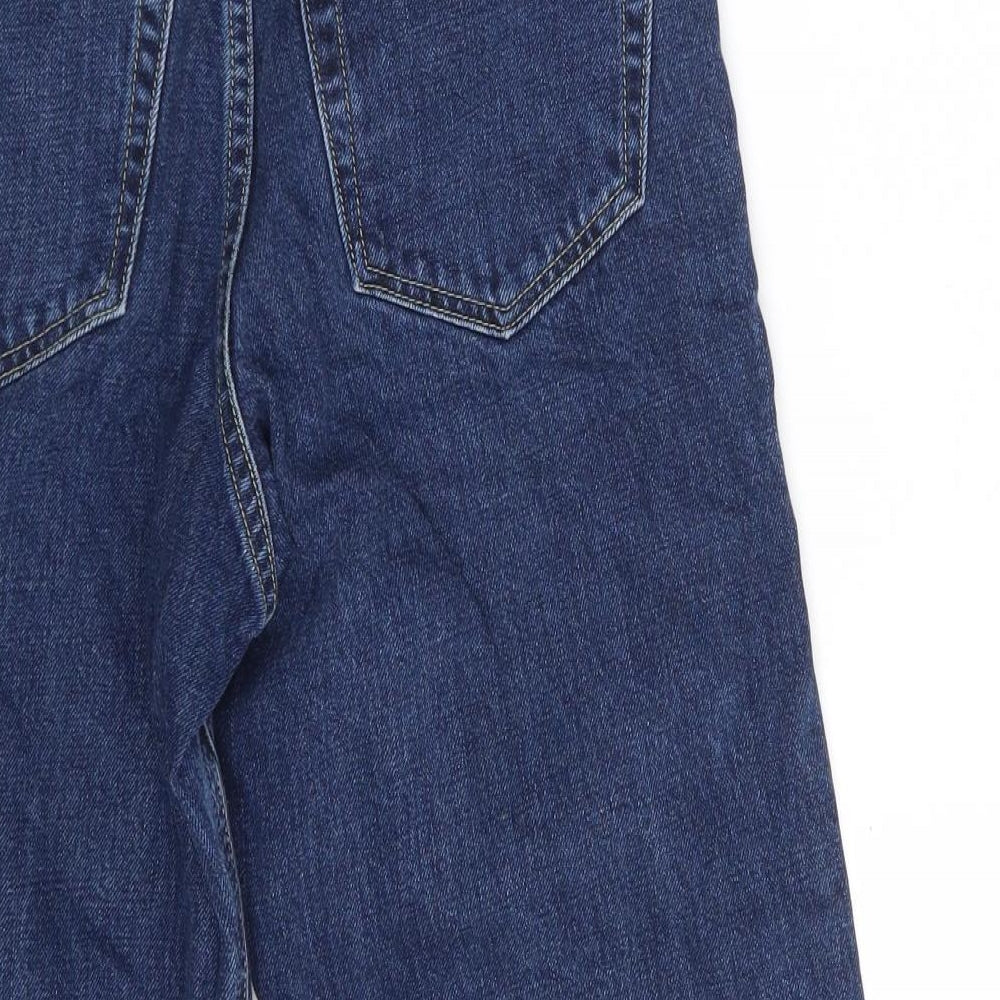 Topshop Womens Blue  Cotton Cropped Jeans Size 24 in L22 in Regular Zip